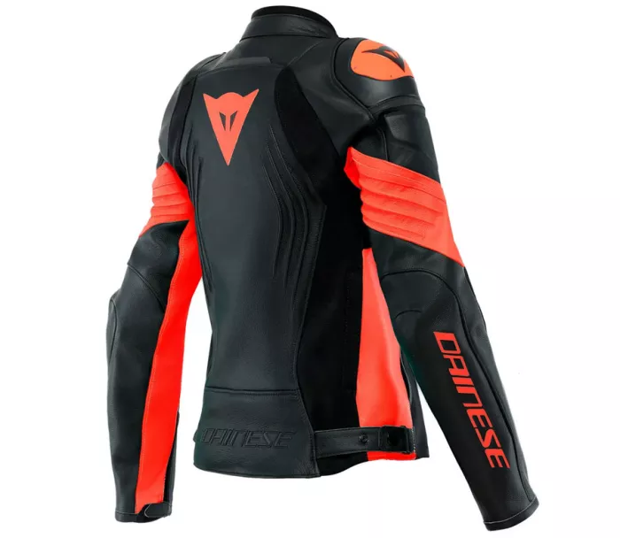 Damska kurtka motocyklowa Dainese RACING 4 BLACK / FLUO-RED