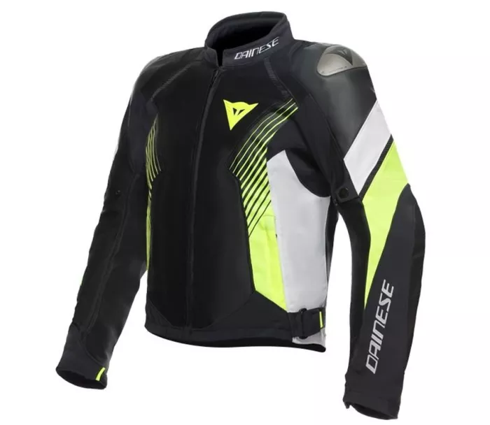 Skórzana kurtka motocyklowa Dainese Super Rider 2 Absoluteshell czarno/biało/żółta