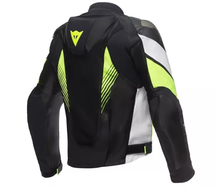 Skórzana kurtka motocyklowa Dainese Super Rider 2 Absoluteshell czarno/biało/żółta