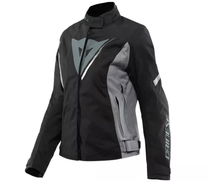 Damska kurtka Dainese 24G GREAT LADY D-DRY JACKET BLACK / CHARCOAL-GREY / BIAŁY