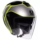 Kask otwarty AGV IRIDES E2206 DAVAO BLACK/GREY/YELLOW FLUO