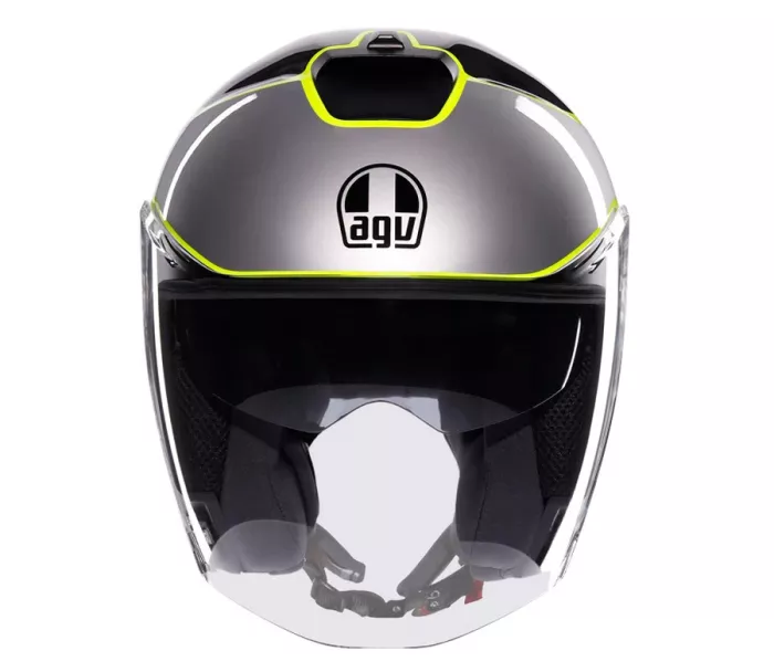 Kask otwarty AGV IRIDES E2206 DAVAO BLACK/GREY/YELLOW FLUO