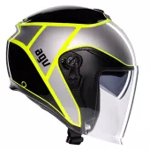 Kask otwarty AGV IRIDES E2206 DAVAO BLACK/GREY/YELLOW FLUO