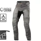 Jeansy motocyklowe męskie Trilobite Parado doublelayer AAA slim fit light grey level 2