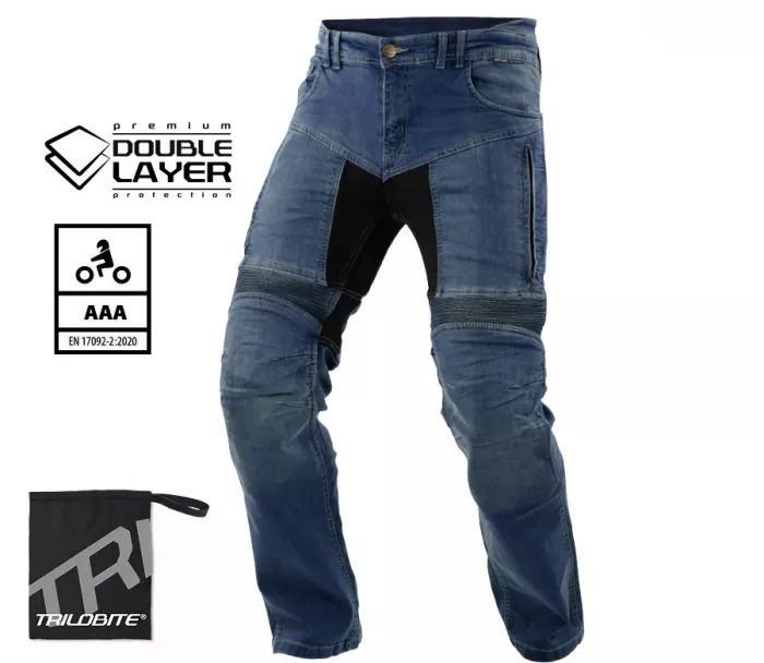 Spodnie motocyklowe Trilobite Parado doublelayer AAA regular fit men jeans black level 2 (Rozszerzony)