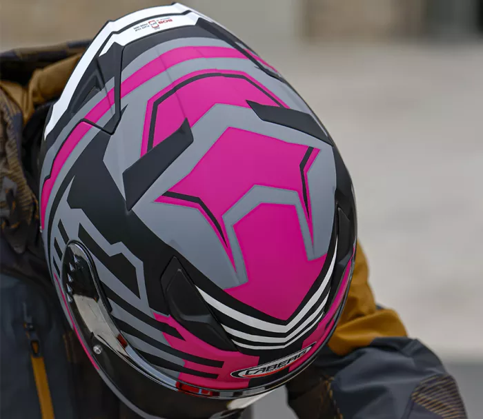 Integralny kask Caberg Drift Evo II Horizon matt grey/black/fuchsia