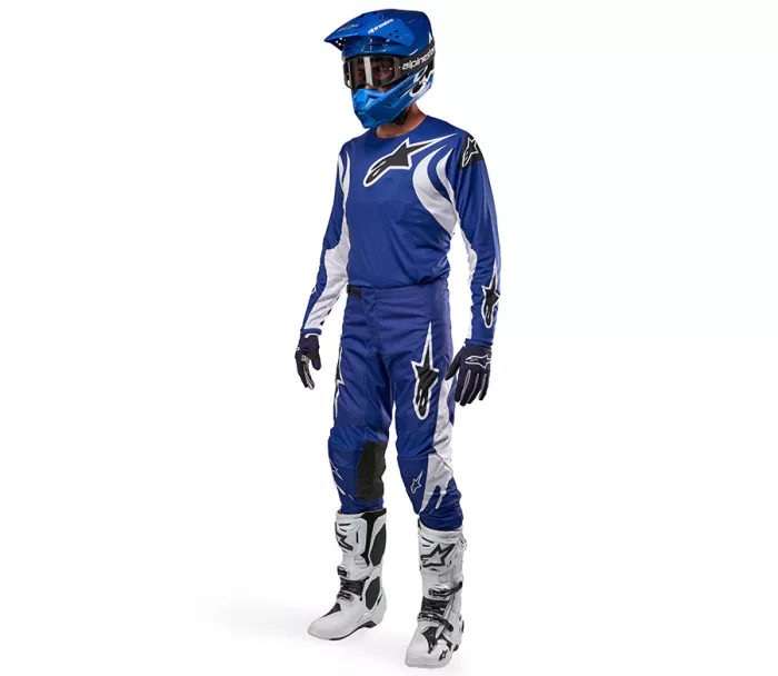 Koszulka motocrossowa Alpinestars Fluid Lucent w kolorze niebiesko-białym