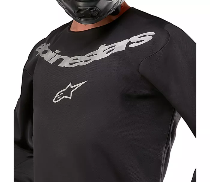 Koszulka MX Alpinestars Fluid grafitowo-czarno-srebrna