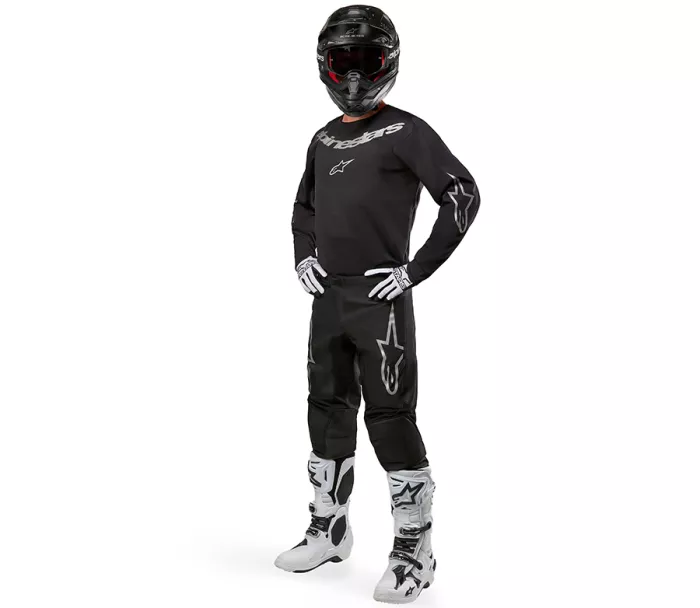 Spodnie MX Alpinestars Fluid grafitowo-czarno-srebrne