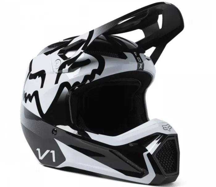 Dziecięcy kask motocrossowy Fox Yth V1 Leed Kask Dot/Ece Czarny/Biały