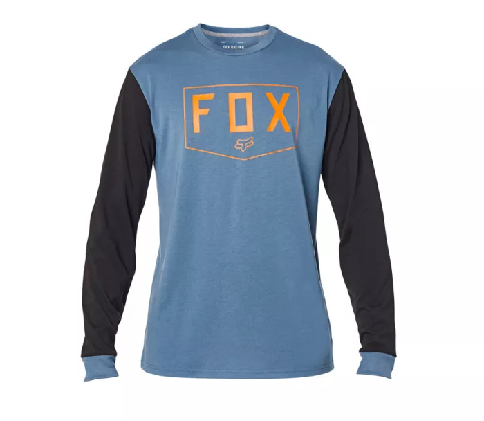 T-shirt Fox Shield Ls Tech niebieska stal