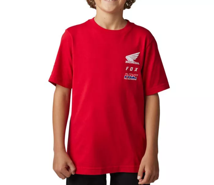 Koszulka dziecięca Fox Youth X Honda Ss Tee - Flame Red