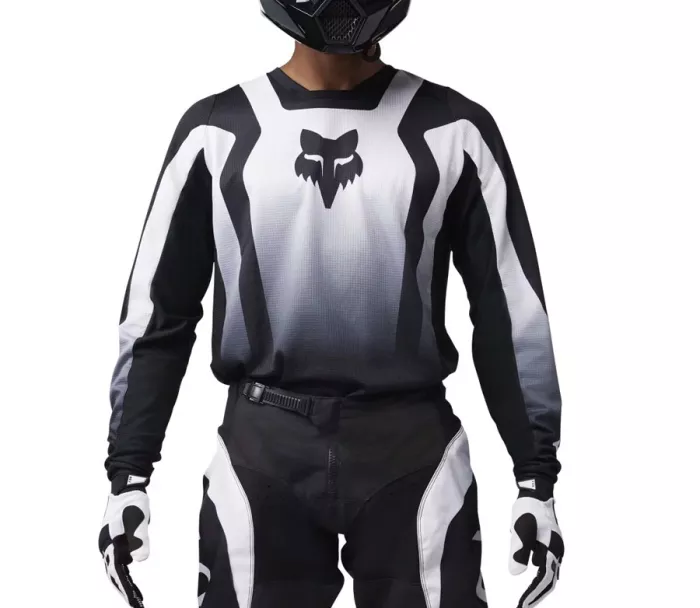 Koszulka motocrossowa Fox Lean Jersey Black/White