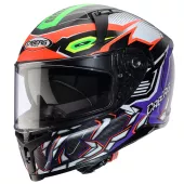 Integralny kask Caberg Avalon X Gurkha matt black/orange fluo/green fluo/purple