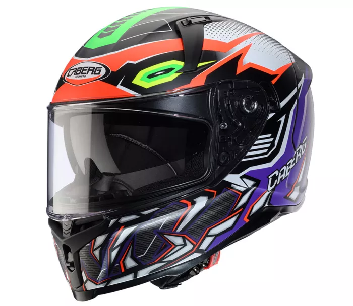 Integralny kask Caberg Avalon X Gurkha matt black/orange fluo/green fluo/purple