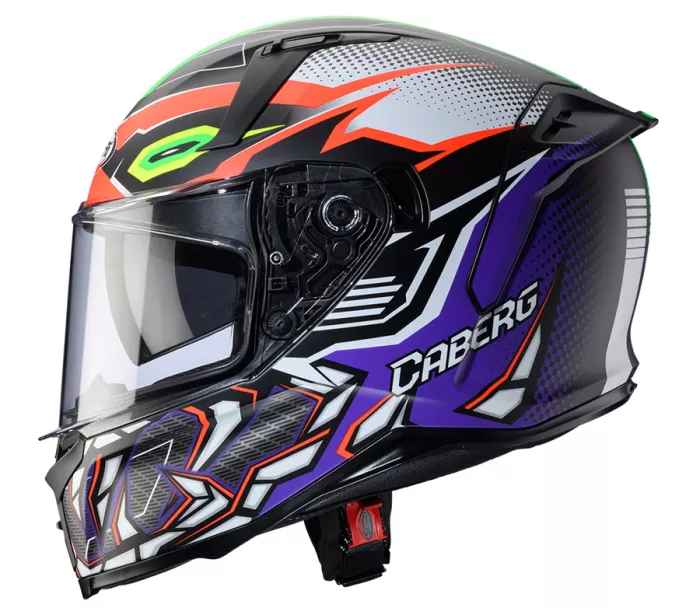 Integralny kask Caberg Avalon X Gurkha matt black/orange fluo/green fluo/purple