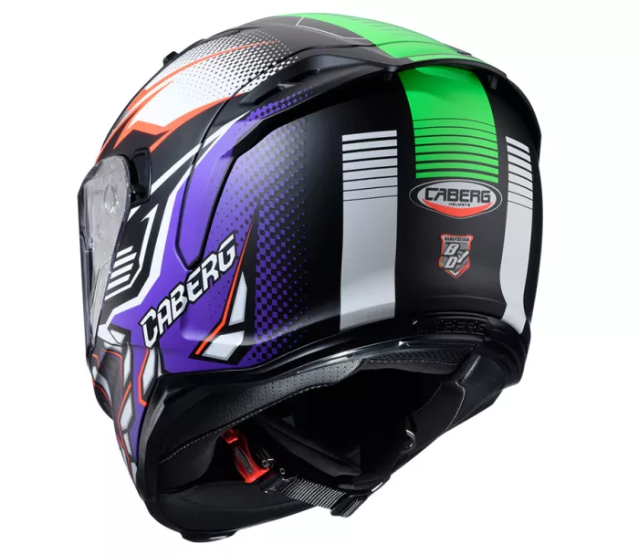 Integralny kask Caberg Avalon X Gurkha matt black/orange fluo/green fluo/purple