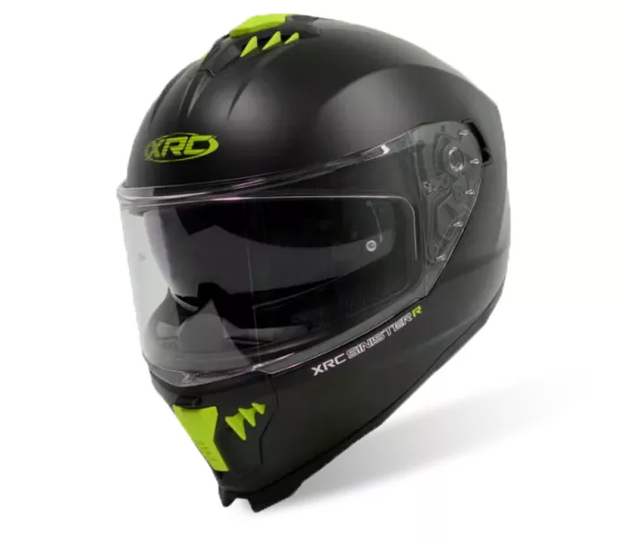 Kask motocyklowy XRC Sinister R czarny/żółty fluo rozmiar