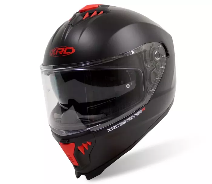 Kask motocyklowy XRC Sinister R matowy czarny/czerwony