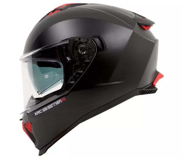 Kask motocyklowy XRC Sinister R matowy czarny/czerwony