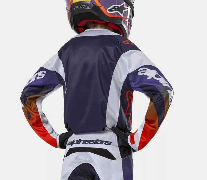 Dziecięca koszulka MX Alpinestars Youth Racer Hoen w kolorze szarym/pomarańczowym/czarnym