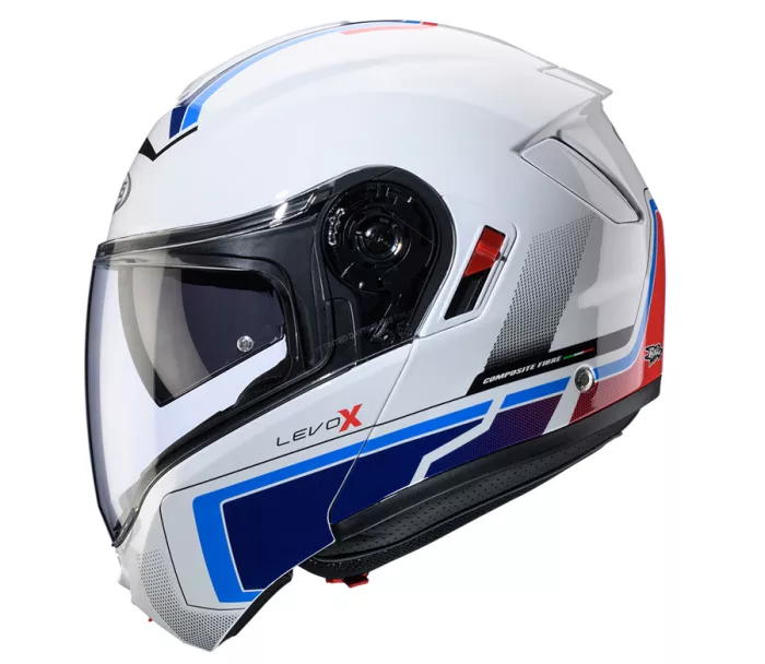 Kask składany Caberg Levo X Elite white/red/blue/light blue