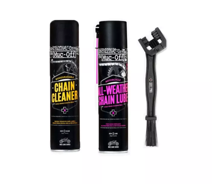 Muc-Off 21069 MOTORCYCLE Chain Care Kit - Zestaw do czyszczenia i smarowania łańcucha