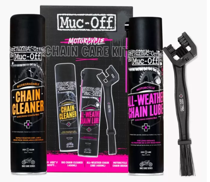 Muc-Off 21069 MOTORCYCLE Chain Care Kit - Zestaw do czyszczenia i smarowania łańcucha