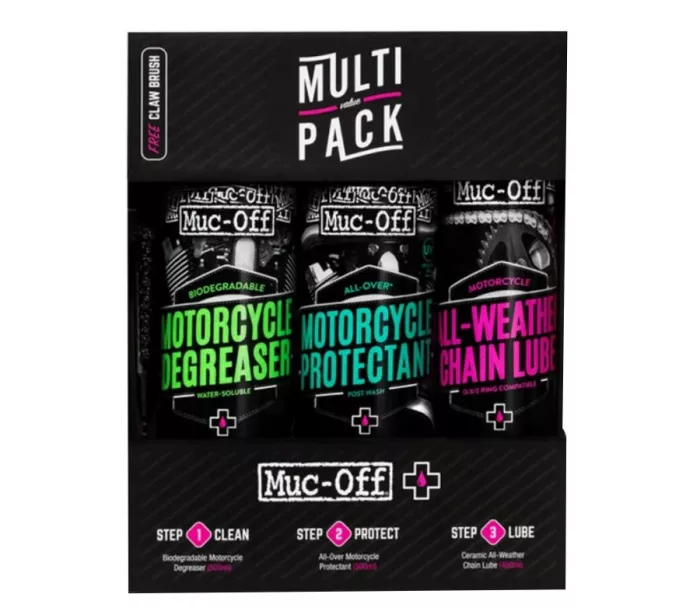 MUC-OFF MOTORCYCLE MULTI VALUE PACK - Podstawowy zestaw do pielęgnacji motocykla