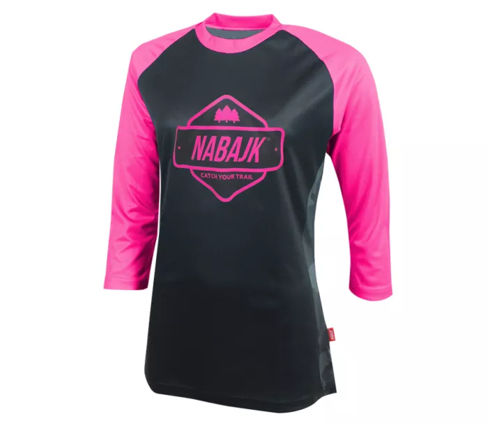 Koszulka dziewczęca Nabajk Ancze jersey 3/4 sleeve black/pink