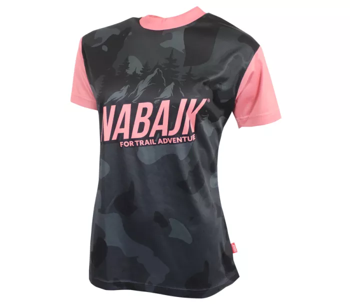 Koszulka damska Nabajk Kubba short sleeve black camo/old pink