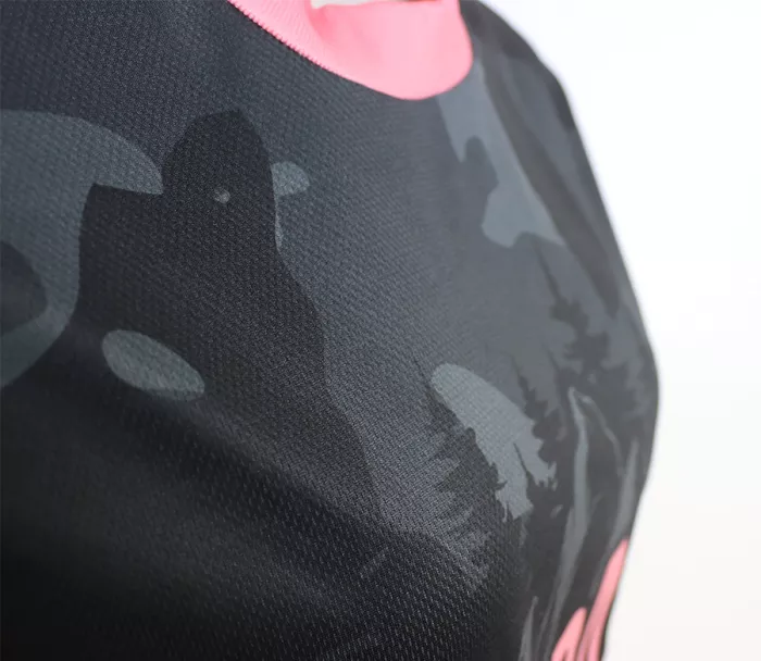 Koszulka damska Nabajk Kubba short sleeve black camo/old pink