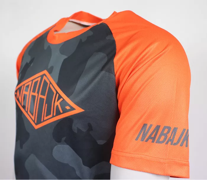 Męska koszulka Nabajk Shpindler short sleeve black camo/orange