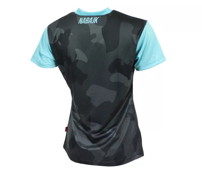 Koszulka damska Nabajk Shpindler short sleeve black camo/turquoise