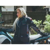 Damska kurtka motocyklowa Nazran Puccino czarno-szara kompatybilna z Tech-air