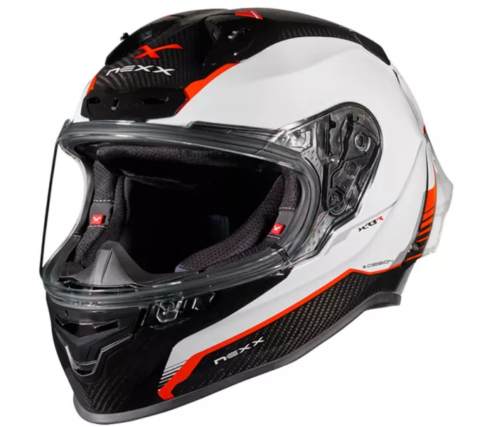 Kask motocyklowy NEXX X.R3R CARBON biało/czerwony