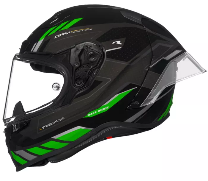 Kask motocyklowy NEXX X.R3R PRECISION czarno/zielony MT