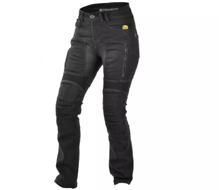 Damskie jeansy Kevlar na motocykl Trilobite Parado czarne rozmiar 28