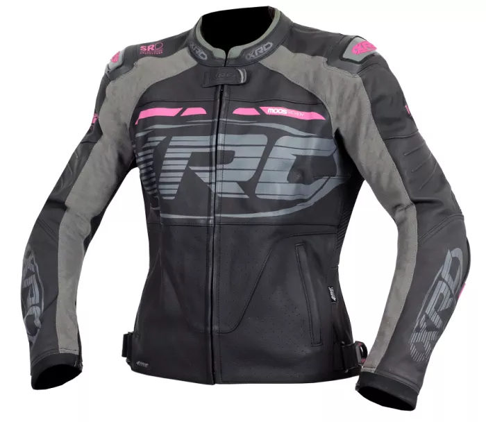 XRC Moos ladies leather jacket blk/pink/grey