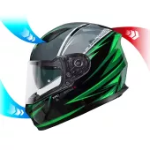 Kask motocyklowy XRC Merchi R czarny / zielony / szary