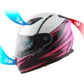 Kask motocyklowy XRC Merchi R czarno/różowo/biały