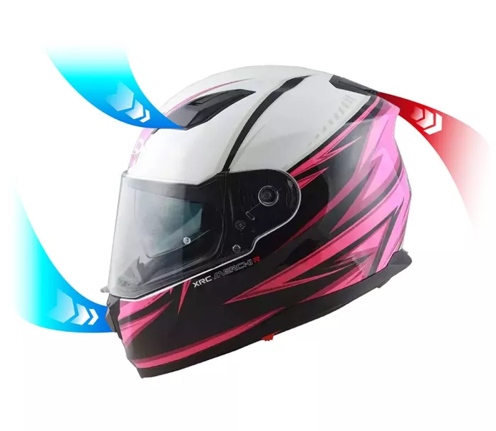 Kask motocyklowy XRC Merchi R czarno/różowo/biały