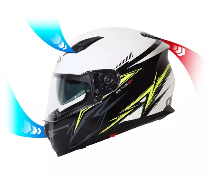 Kask motocyklowy XRC Pure GP 5 czarny / biały / fluo