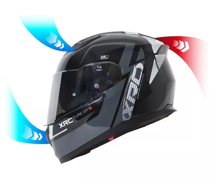 Kask motocyklowy XRC Pure GP 6 black/grey w rozmiarze