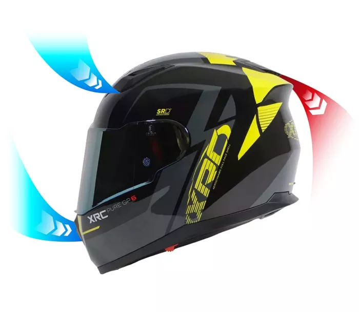 Kask motocyklowy XRC Pure GP 6 czarny/żółty fluo