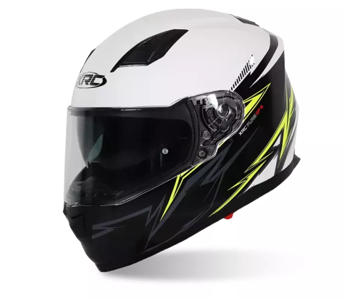 Kask motocyklowy XRC Pure GP 5 czarny / biały / fluo