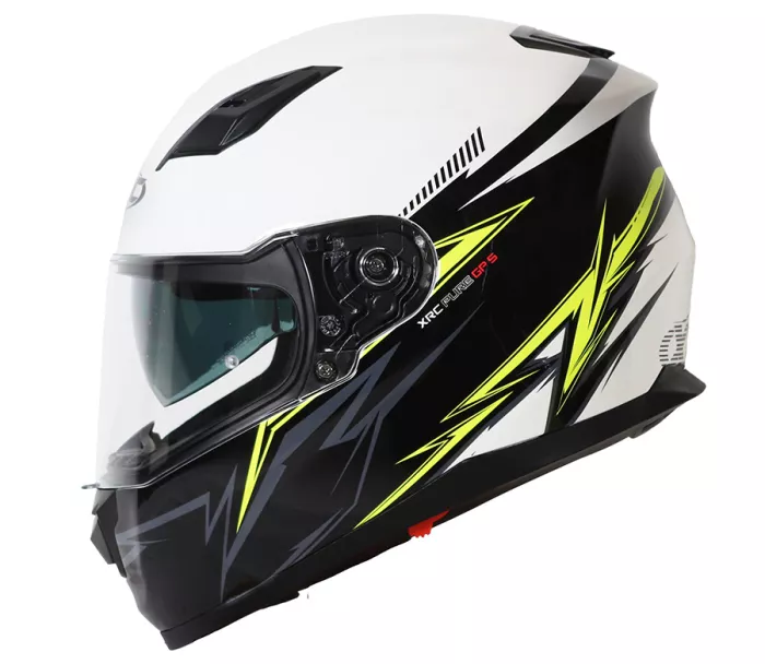 Kask motocyklowy XRC Pure GP 5 czarny / biały / fluo