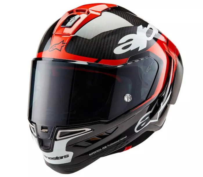 Integralny kask Alpinestars Supertech R10 Element black/carbon bright red/white gloss