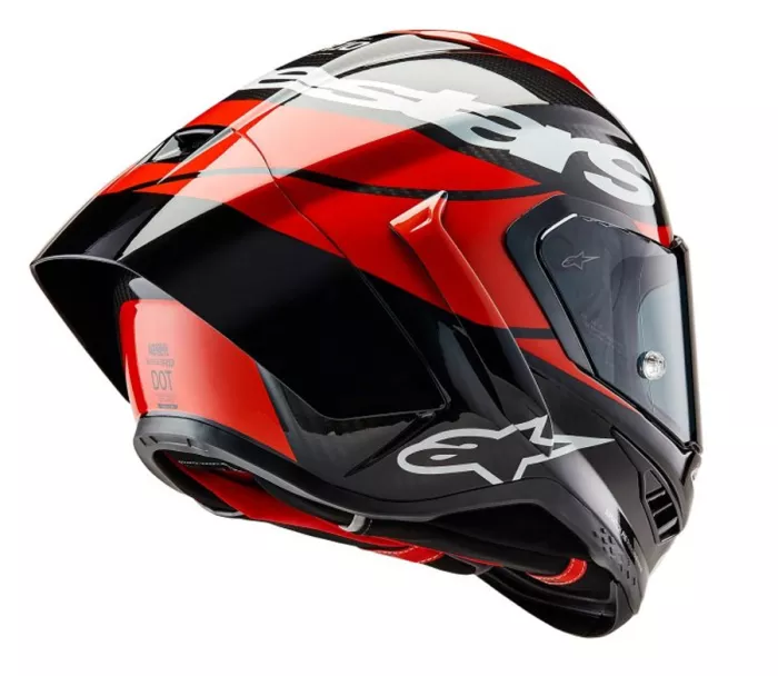 Integralny kask Alpinestars Supertech R10 Element black/carbon bright red/white gloss