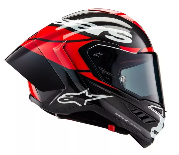 Integralny kask Alpinestars Supertech R10 Element black/carbon bright red/white gloss